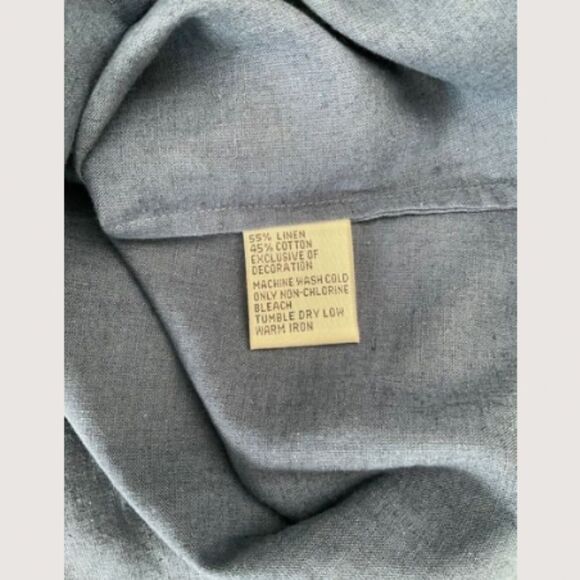 Talbots Embroidered Beaded Blouse 3/4 Sleeve Linen/Cotton Indigo Blue Si… - Picture 5 of 8